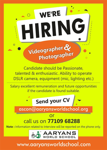 We’re Hiring - Videographer & Photographer